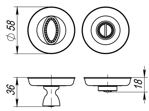 Ручка Fuaro (Фуаро) поворотная BK6.R.SM58 (BK6 SM) MAB-6 темная бронза