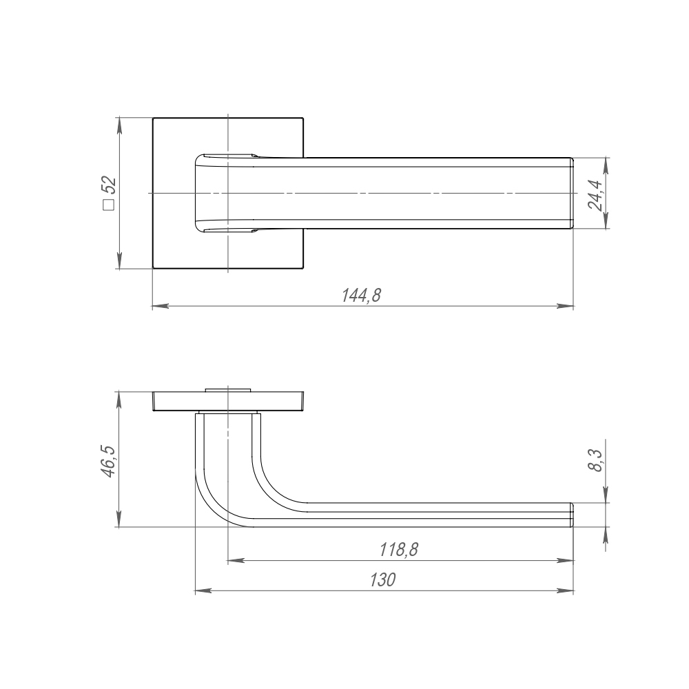 Ручка Ajax (Аякс) раздельная K.JS51.FLEX BL-24 черный