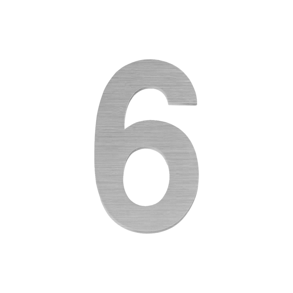 Цифра Fuaro (Фуаро) "2" самоклеящаяся SS304 (50х30) (FUARO) SSC сатинированный хром