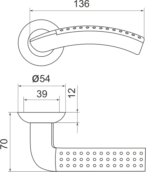 Ручка Armadillo (Армадилло) раздельная R.LD54.Libra26 (Libra LD26) SG/GP-4 матовое золото/золото