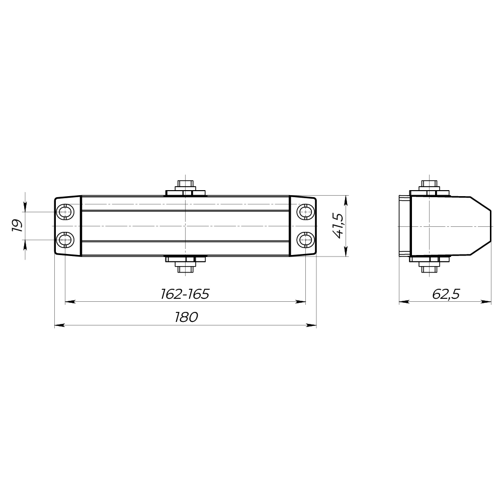 Доводчик Ajax (Аякс) дверной DCTR80-140 (TDR-140) 80-140кг BR коричневый