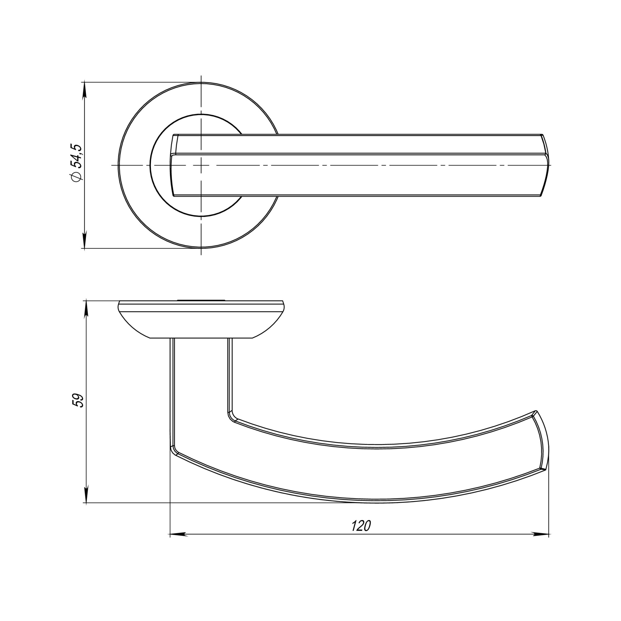 Ручка Ajax (Аякс) раздельная K.JK51.SIGMA (SIGMA JK) SN/CP-3 матовый никель/хром 105мм