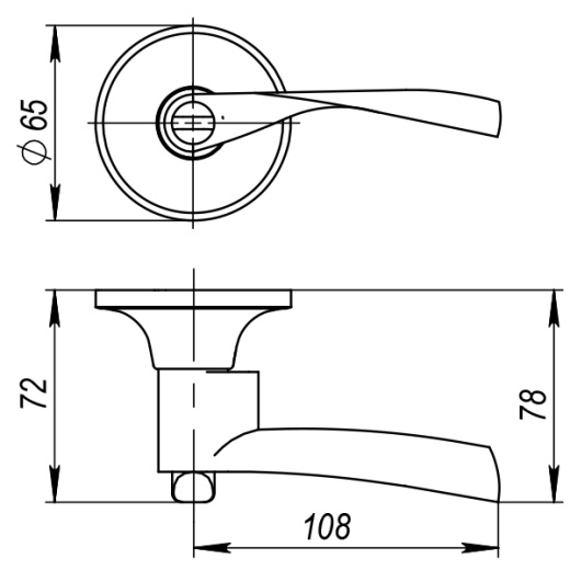 Ручка Ajax (Аякс) защелка DK610 CP-BK (6010 CP-B) (фик.) хром
