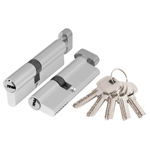 Цилиндровый Ajax (Аякс) механизм (AX202/110) AX2002Knob110 (50+10+50) CP хром с вертушкой